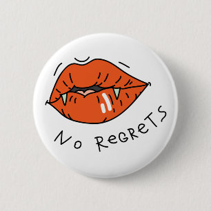 No Regrets Red Lips Anti-Valentine 2 Inch Round Button