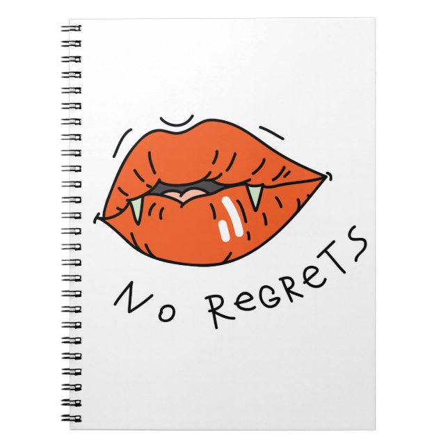 No Regrets Red Lips Anti-Valentine Notebook (Front)
