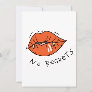 No Regrets Red Lips Valentine Invitation