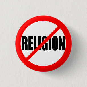 "NO RELIGION" 1 INCH ROUND BUTTON