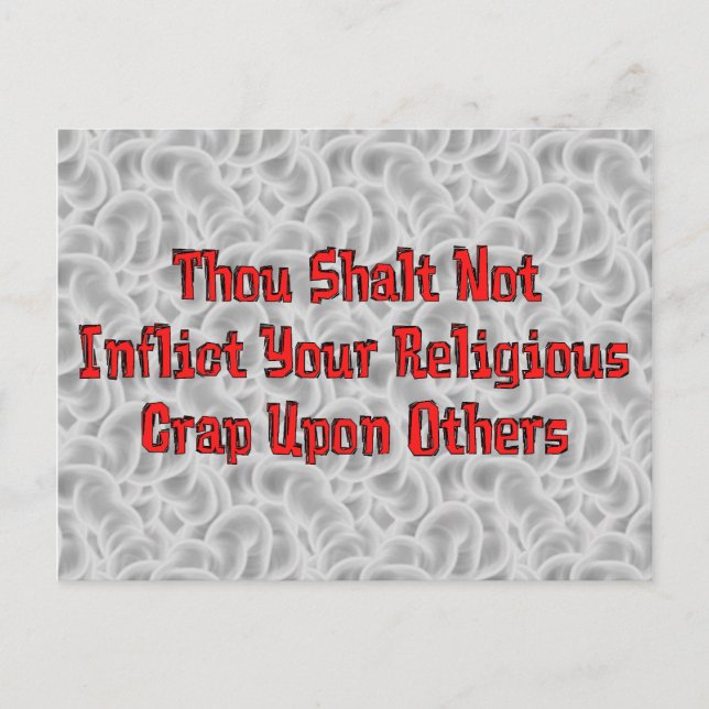 No Religious Crap Postcard (Front)