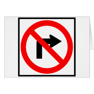 No Right Turn Highway Sign