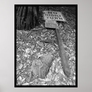 no right turn poster