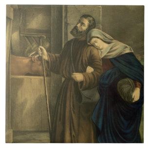 No Room at the Inn, A Vintage Christmas Tile