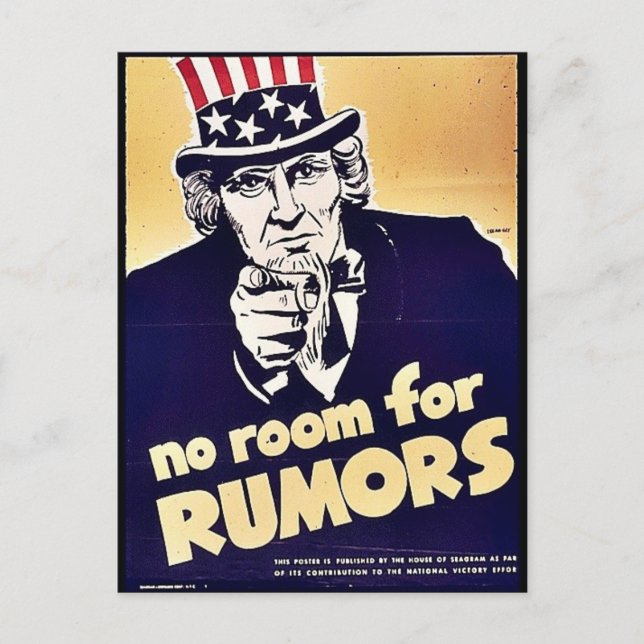 No Room For Rumours Postcard (Front)