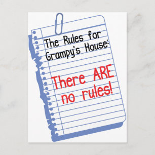 No Rules at Grampy's House Postcard