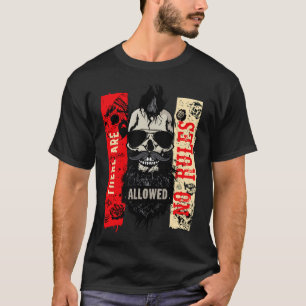 no_rules_Death head hipster skull punk T-Shirt