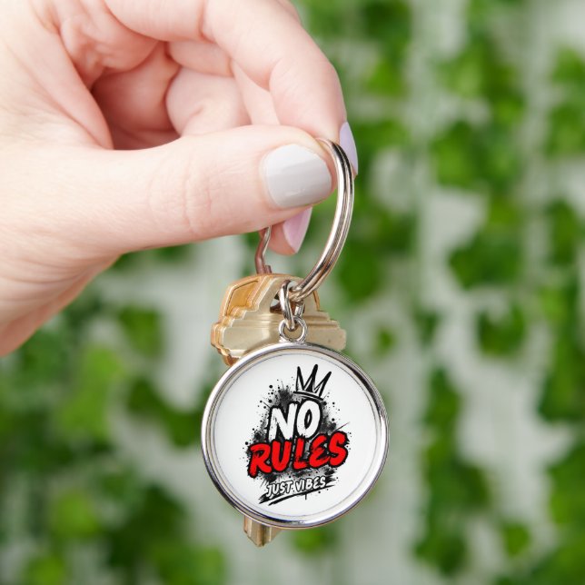 No Rules Graphic Keychain (Hand)