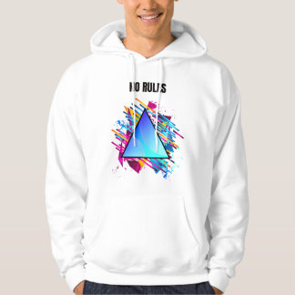 NO RULES – Neon Geometric Style Hoodie