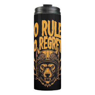 No Rules No Regrets - Wolf Biker Graphic Thermal Tumbler