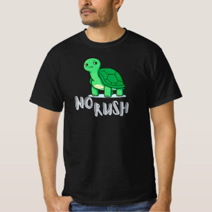 No Rush Calm Turtle Cartoon Slow Living Lifestyle T-Shirt