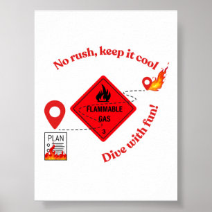 No Rush Keep It Cool Trucker Poster
