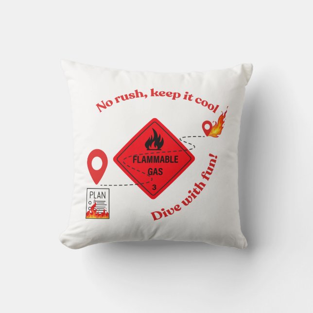 No Rush Keep It Cool Trucker Throw Pillow (Front)