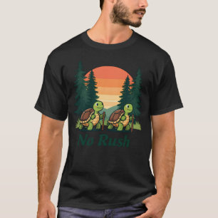 No Rush Turtle Hiking Adventure – Cute Vintage Sun T-Shirt