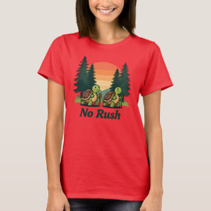 No Rush Turtle Hiking Adventure – Cute Vintage Sun T-Shirt