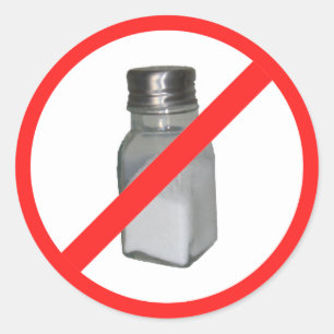 No salt classic round sticker