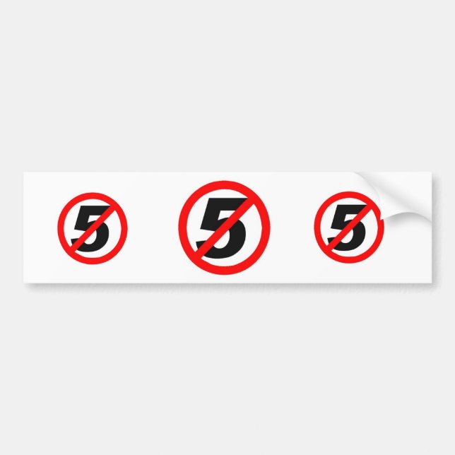No SB5 bumper sticker (Front)