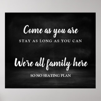 No seating plan Wedding sign