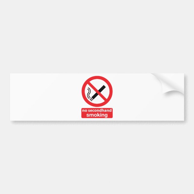 no secondhand smoking 001 bumper sticker (Front)