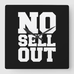 NO SELL OUT SQUARE WALL CLOCK