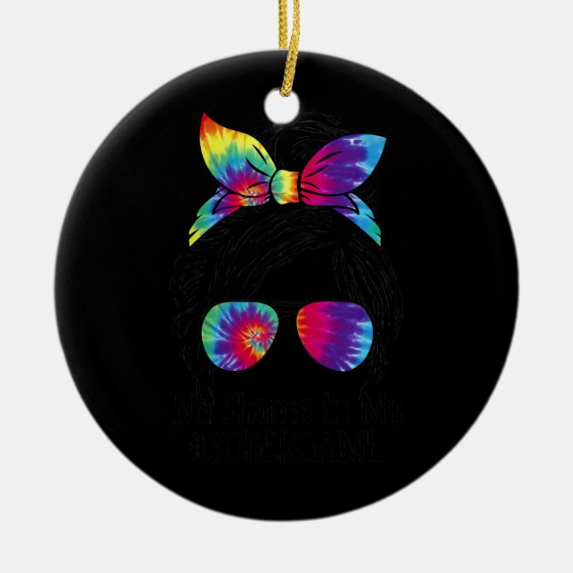 No Shame In My Sober Game NA Narcotics Anonymous  Ceramic Ornament (Front)