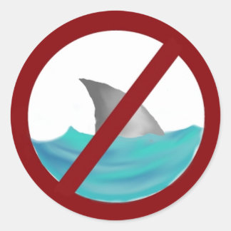 No Sharks Allowed Classic Round Sticker