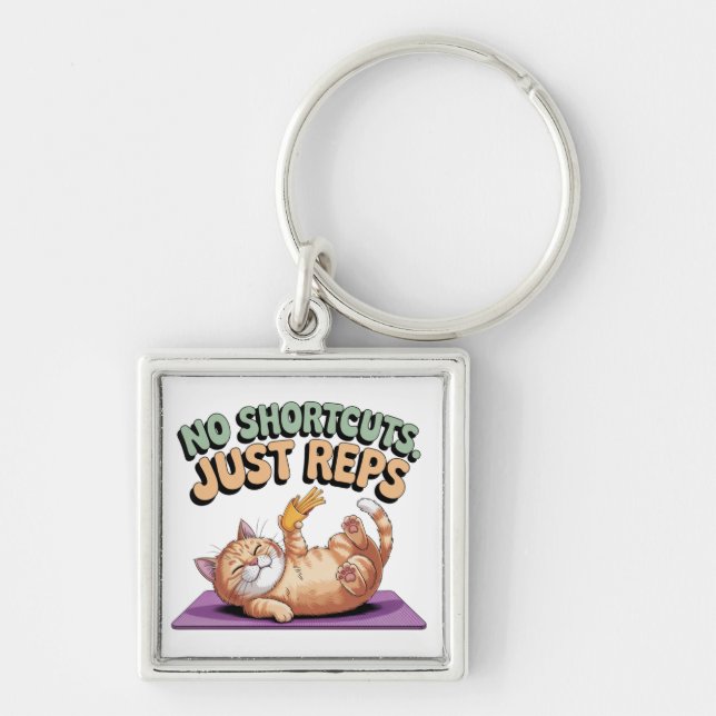 No Shortcuts. Just Reps Keychain (Front)