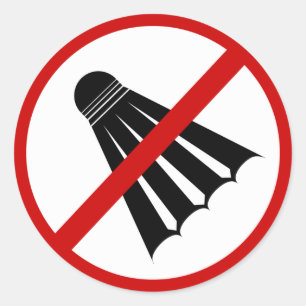 no-shuttlecocks classic round sticker