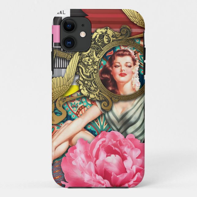 No-Signal - Cheeky Lady Digital Collage Case-Mate iPhone Case (Back)