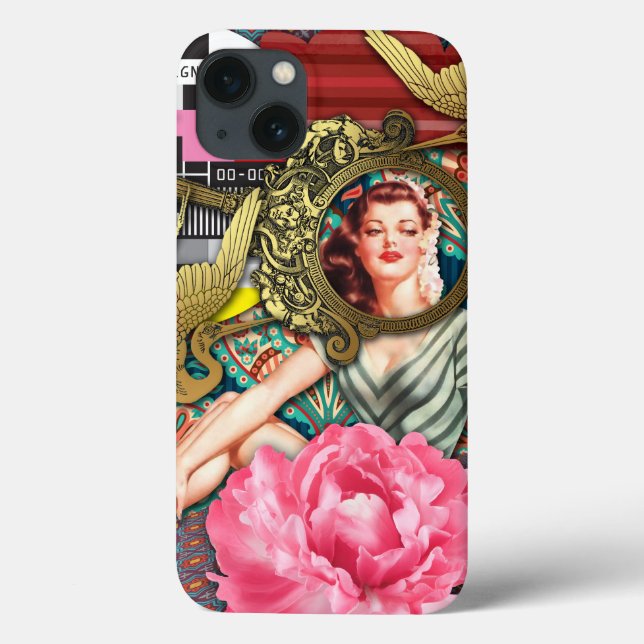 No-Signal - Cheeky Lady Digital Collage Case-Mate iPhone Case (Back)