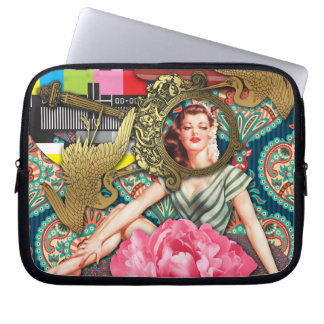 No-Signal - Cheeky Lady Digital Collage Laptop Sleeve