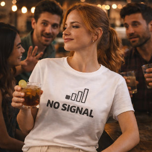 No Signal Minimal Tech Humor T-Shirt