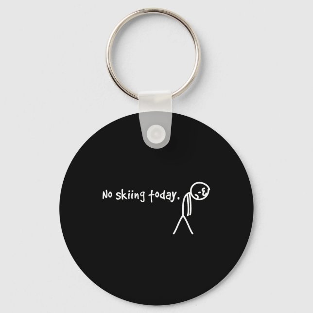 No Skiing Today Sad Stick Man  Keychain (Front)