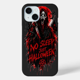 No Sleep Just Halloween Scream Gothic Horror Desig iPhone 15 Case