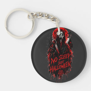 No Sleep Just Halloween Scream Gothic Horror Desig Keychain