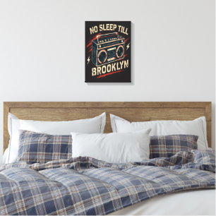 No Sleep Vintage Boombox Retro Canvas Print