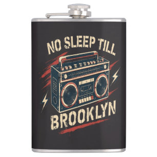 No Sleep Vintage Boombox Retro Hip Flask