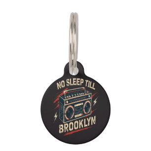 No Sleep Vintage Boombox Retro Pet Tag