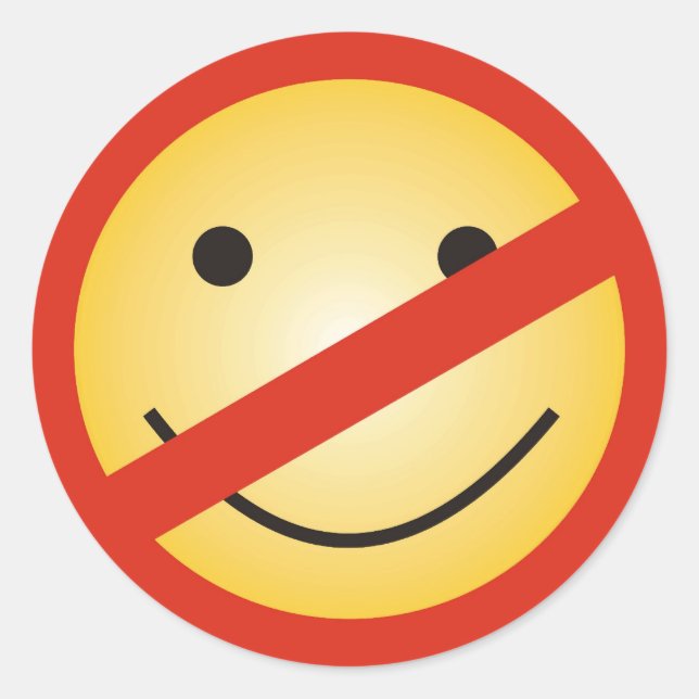 No Smile Zone Classic Round Sticker (Front)