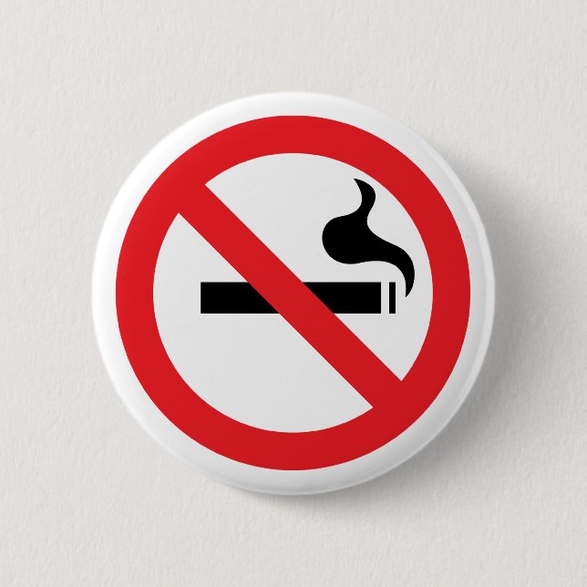 No Smoking 2 Inch Round Button (Front)