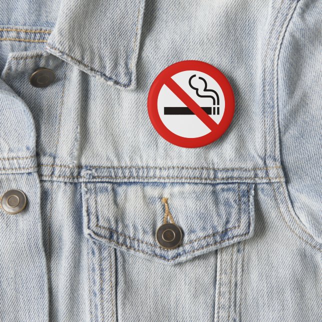 No Smoking 2 Inch Round Button (In Situ)