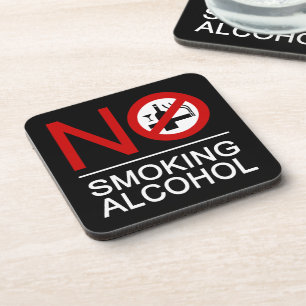 NO Smoking Alcohol ⚠ Thai Sign ⚠ Coaster