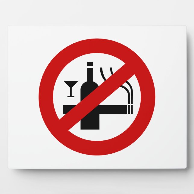NO Smoking Alcohol ⚠ Thai Sign ⚠ Plaque (Front)
