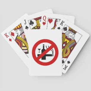 NO Smoking Alcohol ⚠ Thai Sign ⚠ Playing Cards