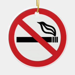 No Smoking Anti Smoking Cigarette Tobacco Ceramic Ornament