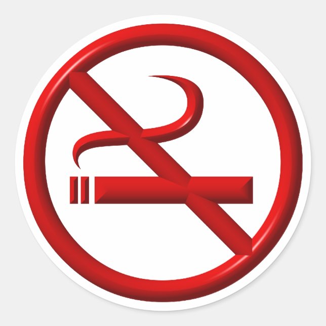 No Smoking / Anti-Smoking Classic Round Sticker (Front)