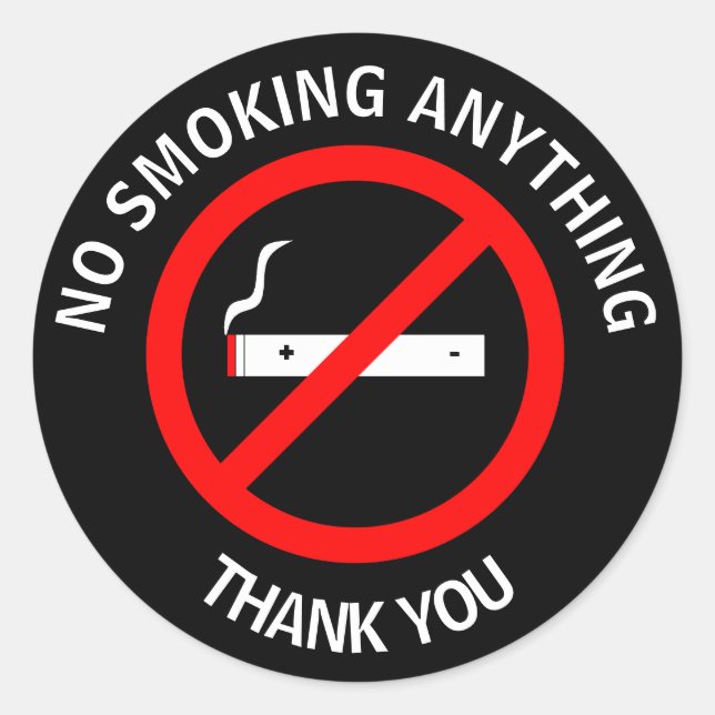 NO SMOKING ANYTHING CLASSIC ROUND STICKER (Front)