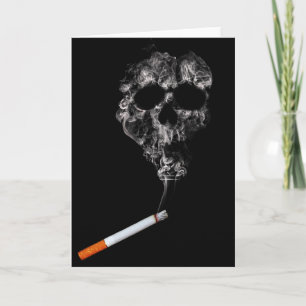 No Smoking Cigarette and Skull Greeting Card