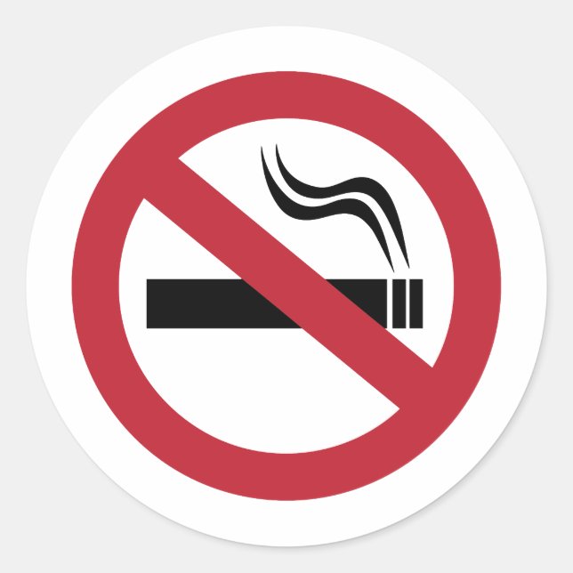 No Smoking Classic Round Sticker (Front)