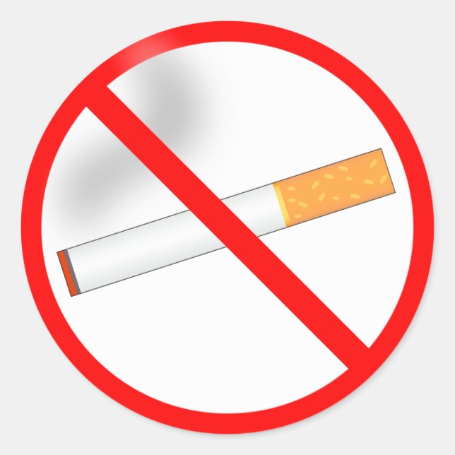 No Smoking Classic Round Sticker (Front)